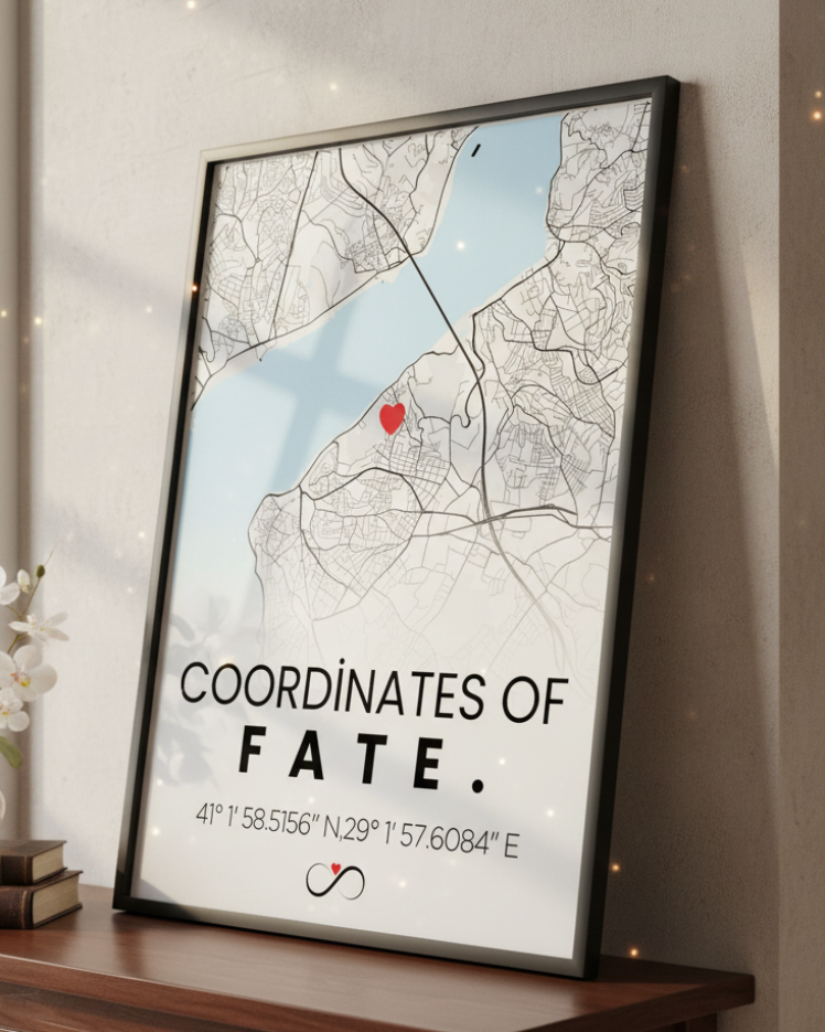 Coordinates of Fate – Kişiye Özel Harita Tablosu