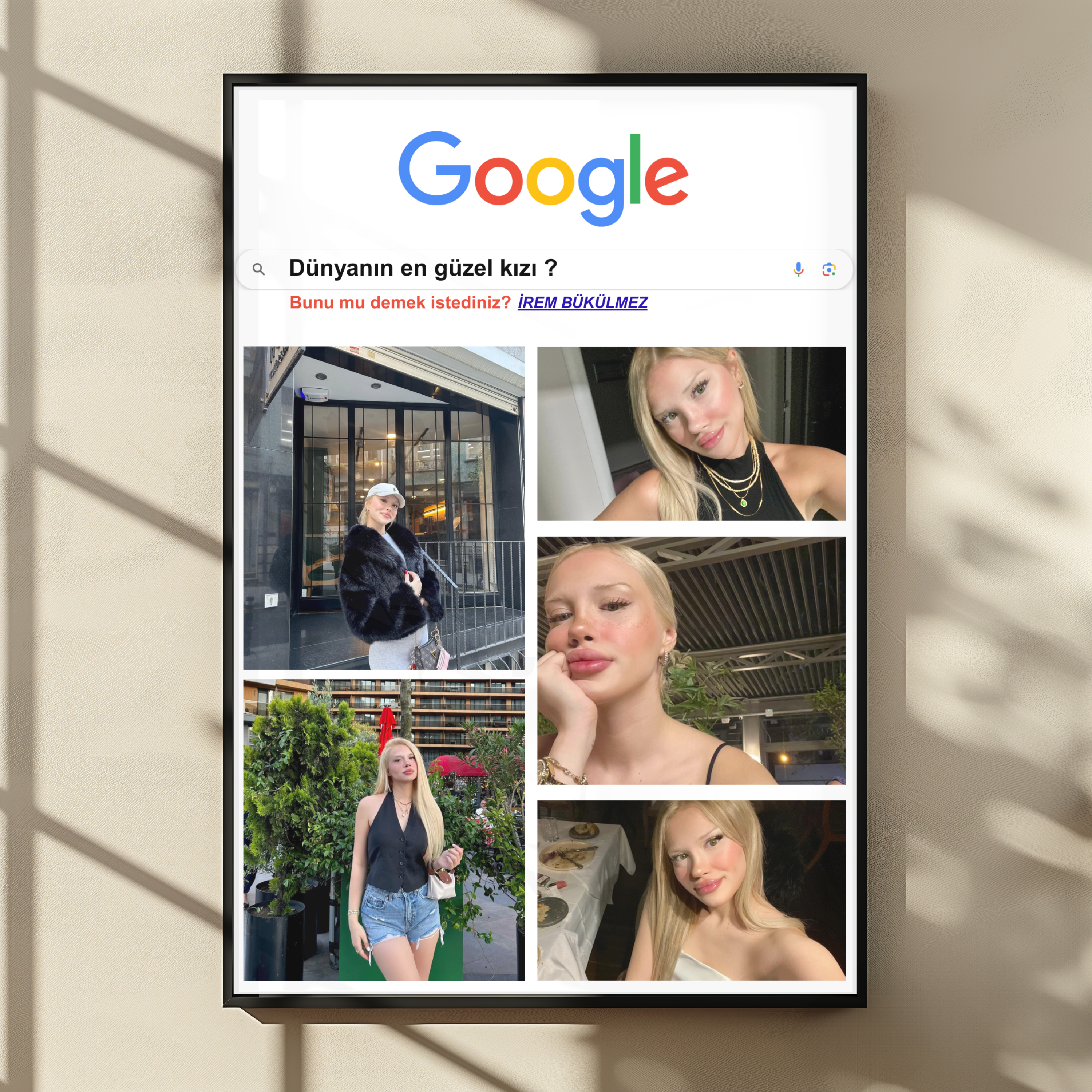 Kişiselleştirilebilir Dünyanın En Güzel Kızı Posteri