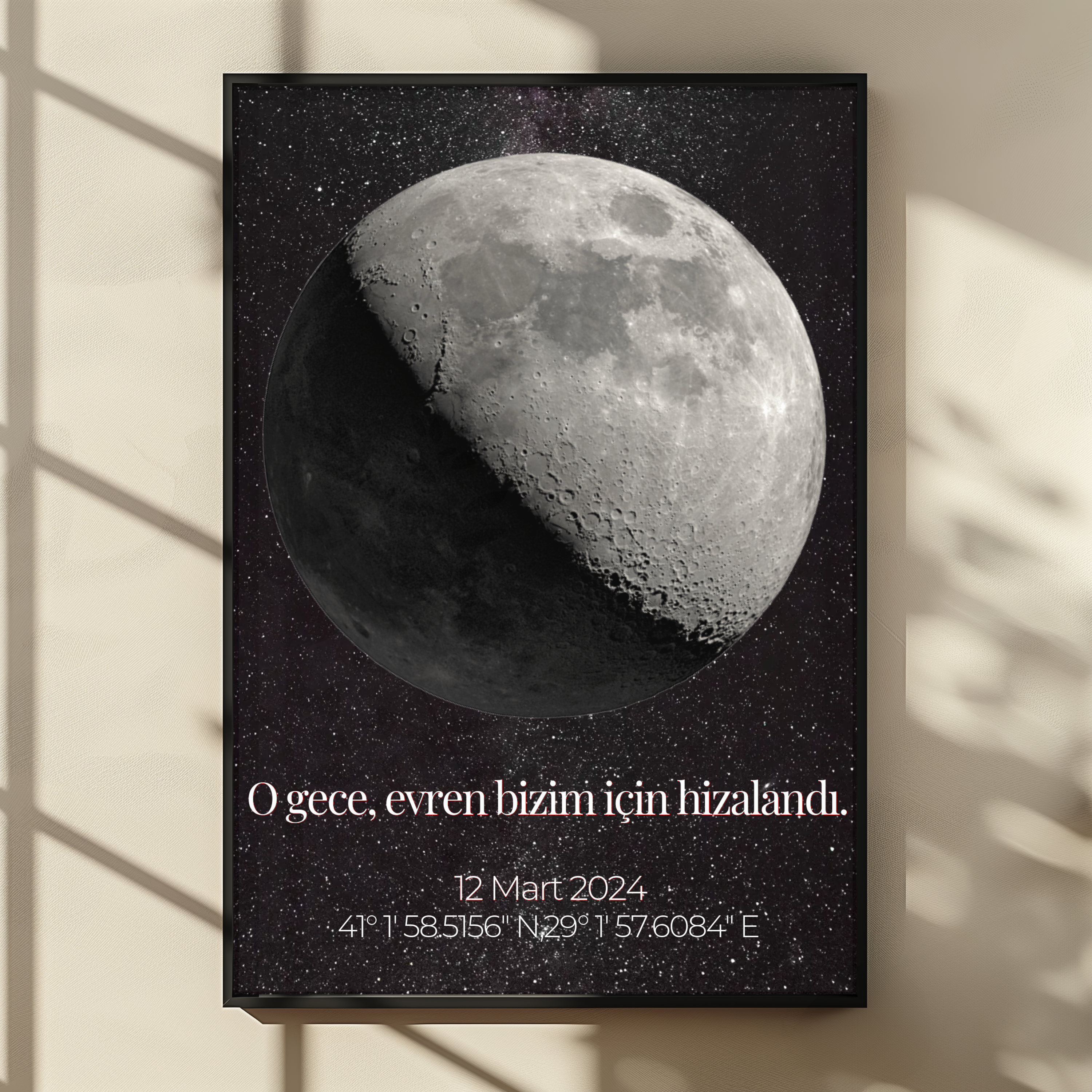 O Gecenin Gökyüzü Posteri - Ay Haritası
