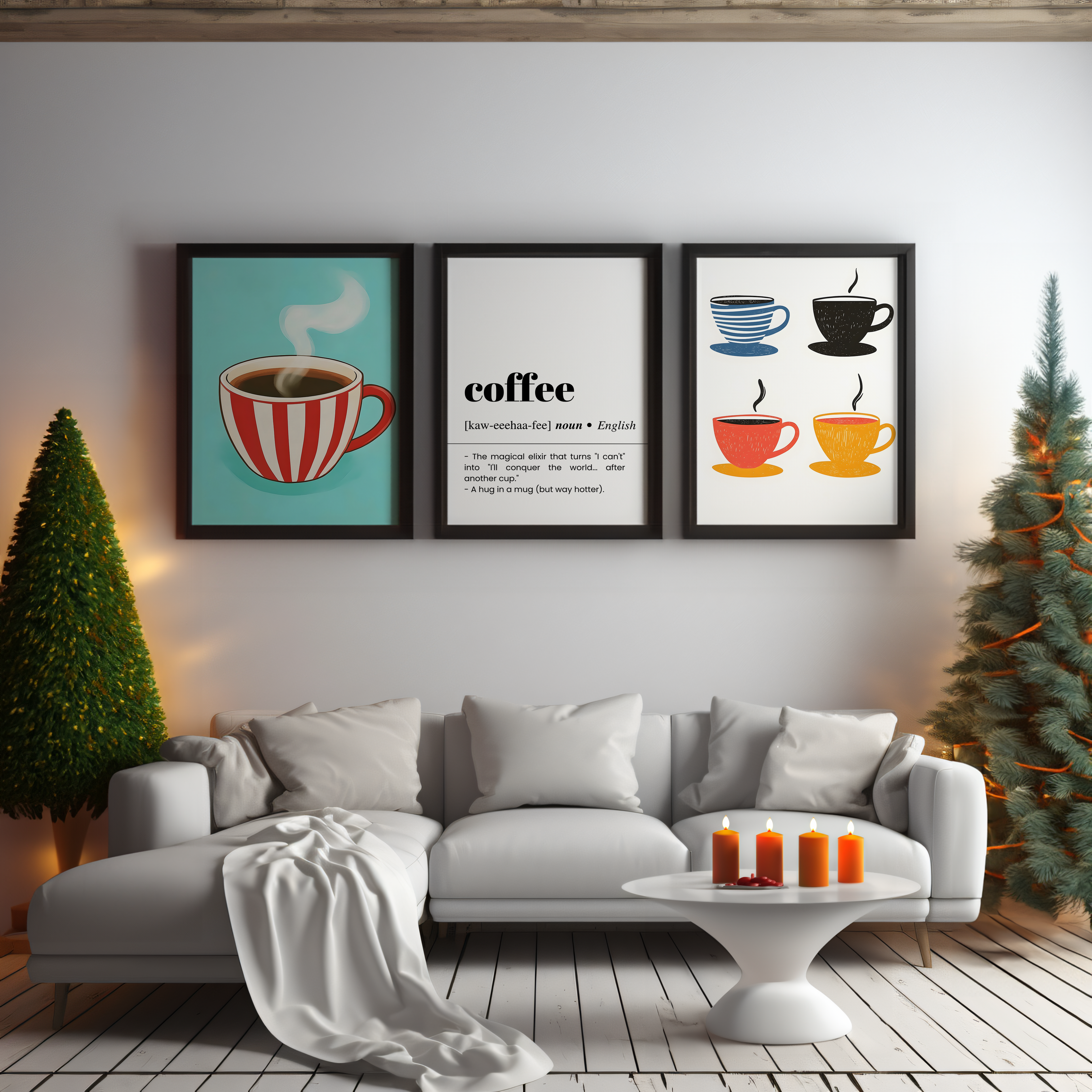 Coffee Time – 3’lü Tablo Seti